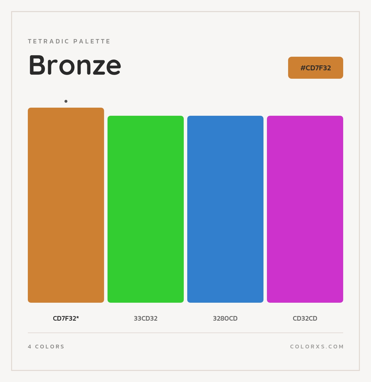 Bronze - Tetradic Color Palette