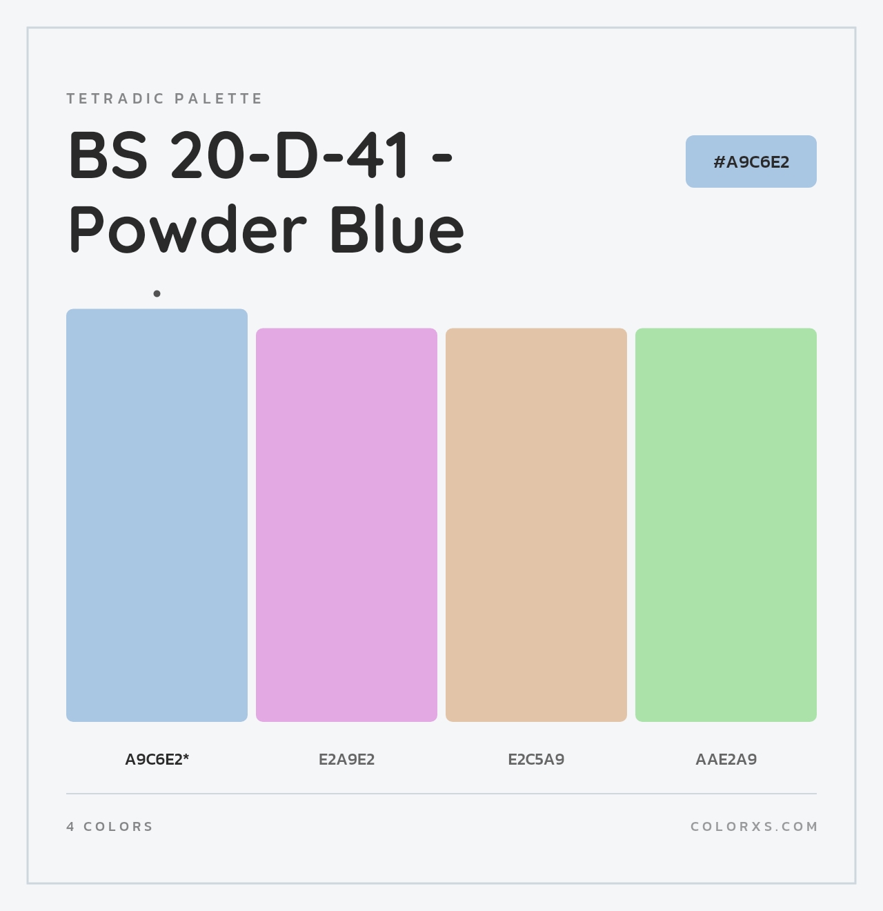 BS 20-D-41 - Powder Blue - Tetradic Color Palette