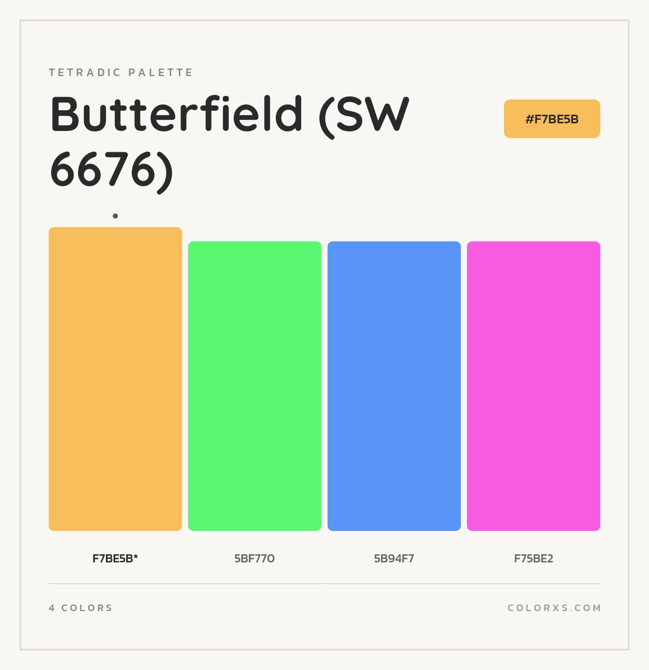 Butterfield (SW 6676) - Tetradic Color Palette