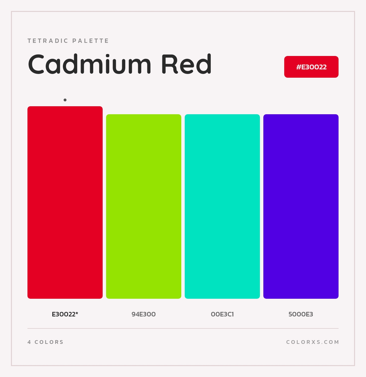 Cadmium Red - Tetradic Color Palette