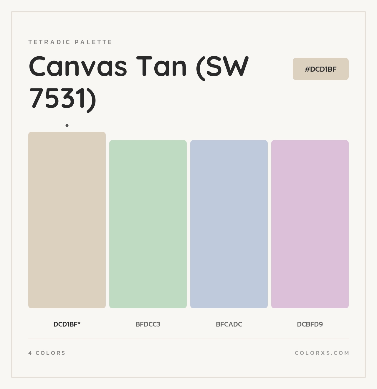 Canvas Tan (SW 7531) - Tetradic Color Palette