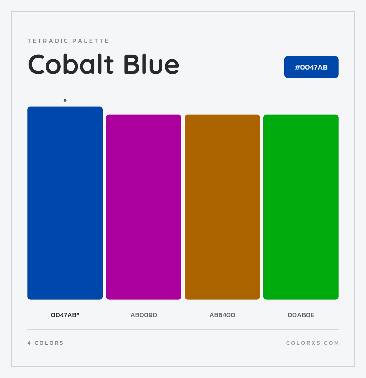 Cobalt Blue - Tetradic Color Palette