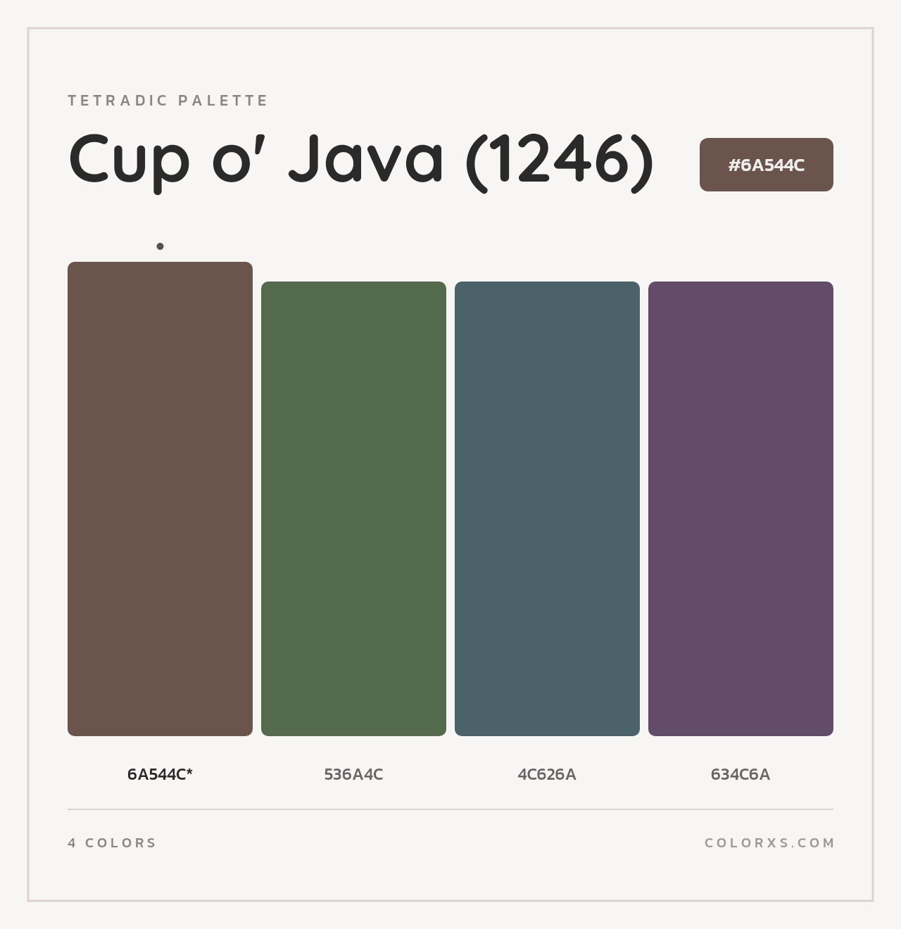 Cup o' Java (1246) - Tetradic Color Palette