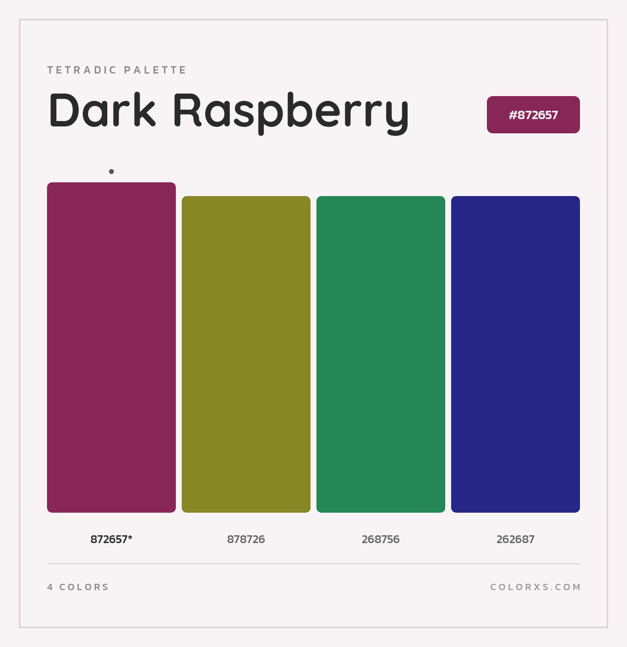 Dark Raspberry - Tetradic Color Palette