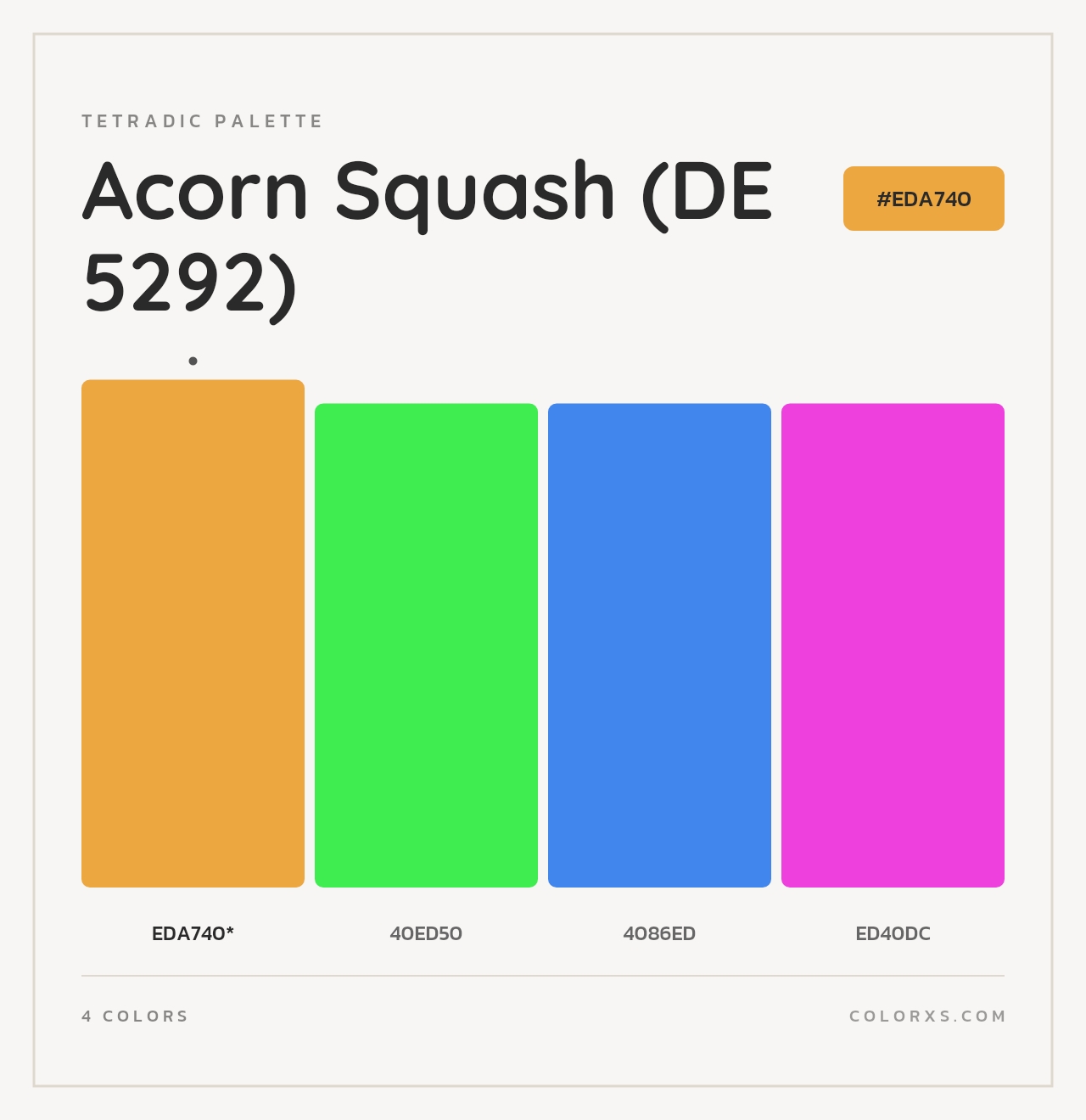 Acorn Squash (DE 5292) - Tetradic Color Palette