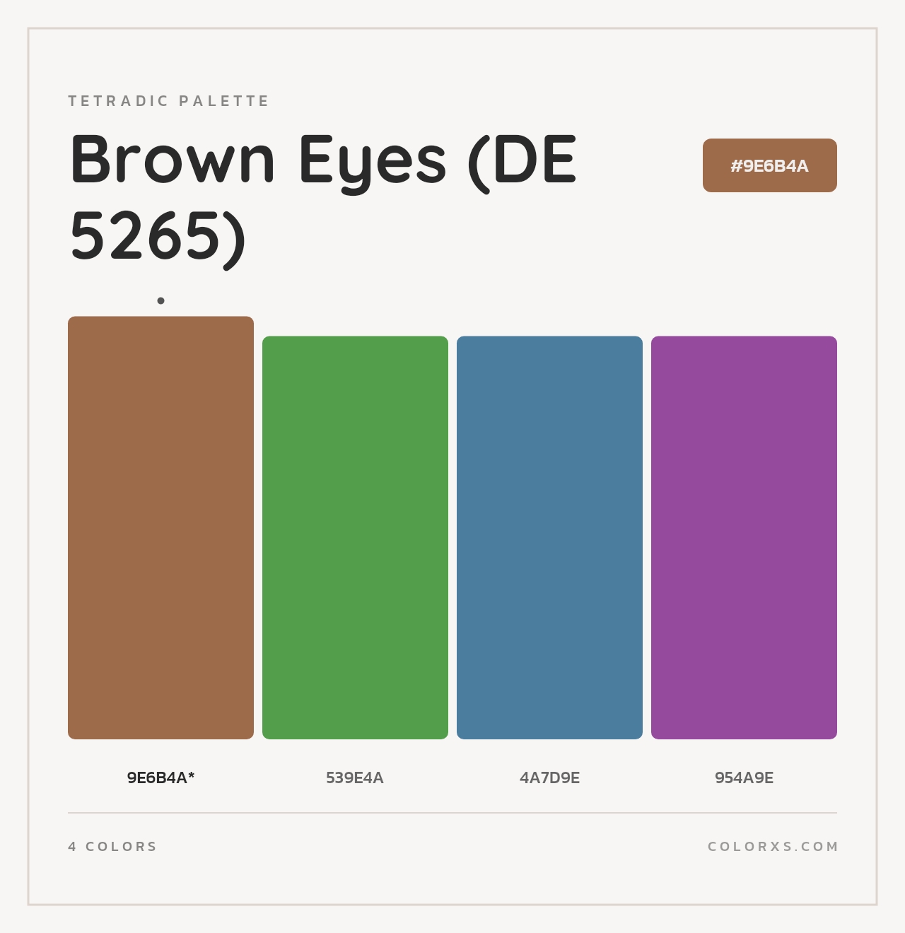 Brown Eyes (DE 5265) - Tetradic Color Palette
