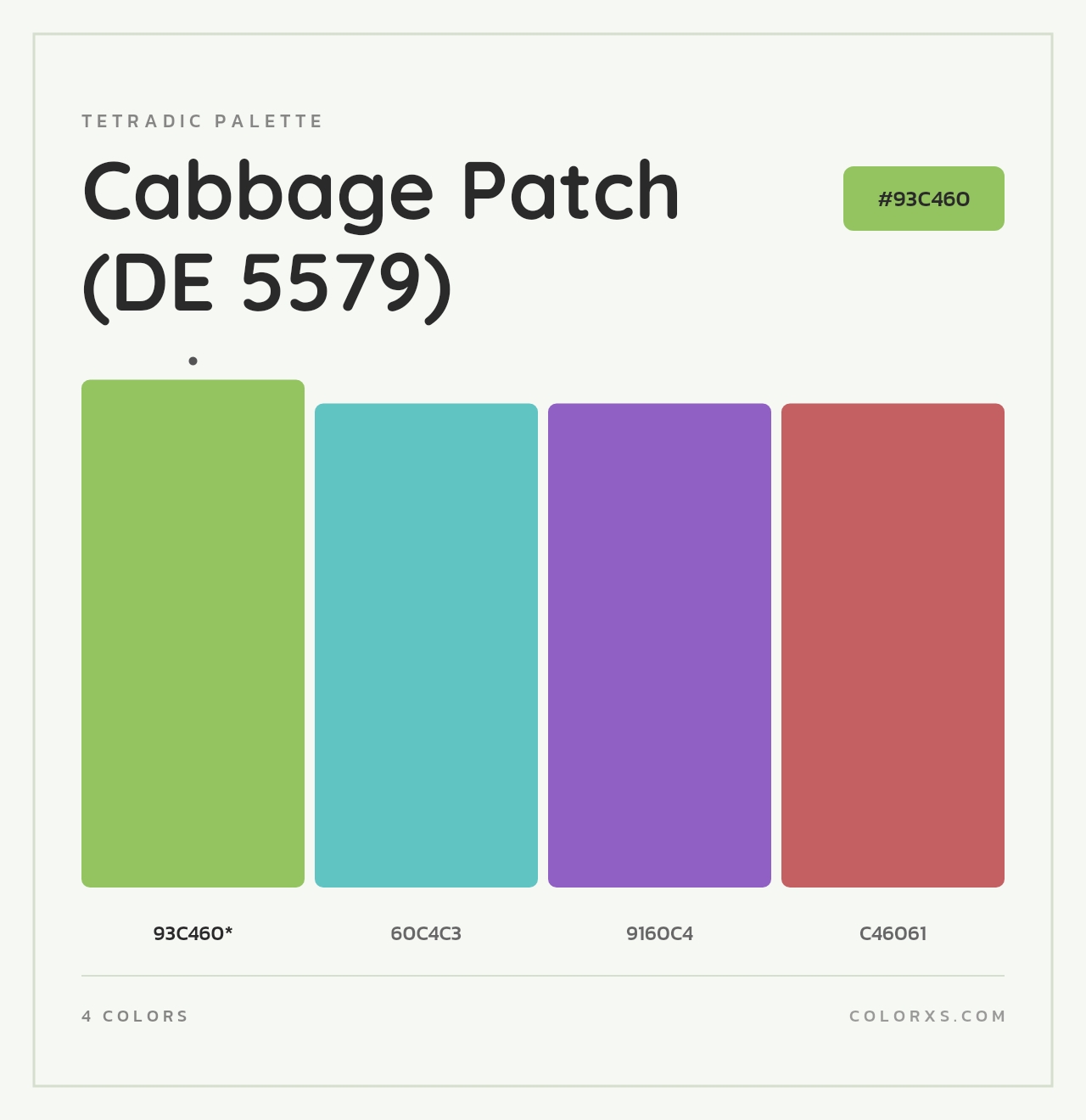 Cabbage Patch (DE 5579) - Tetradic Color Palette
