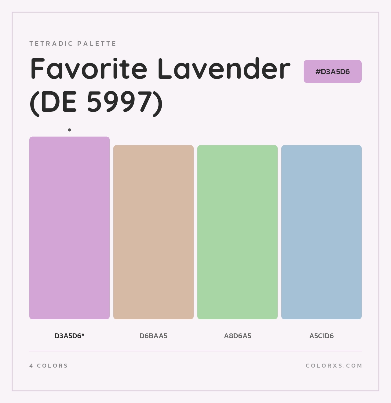 Favorite Lavender (DE 5997) - Tetradic Color Palette