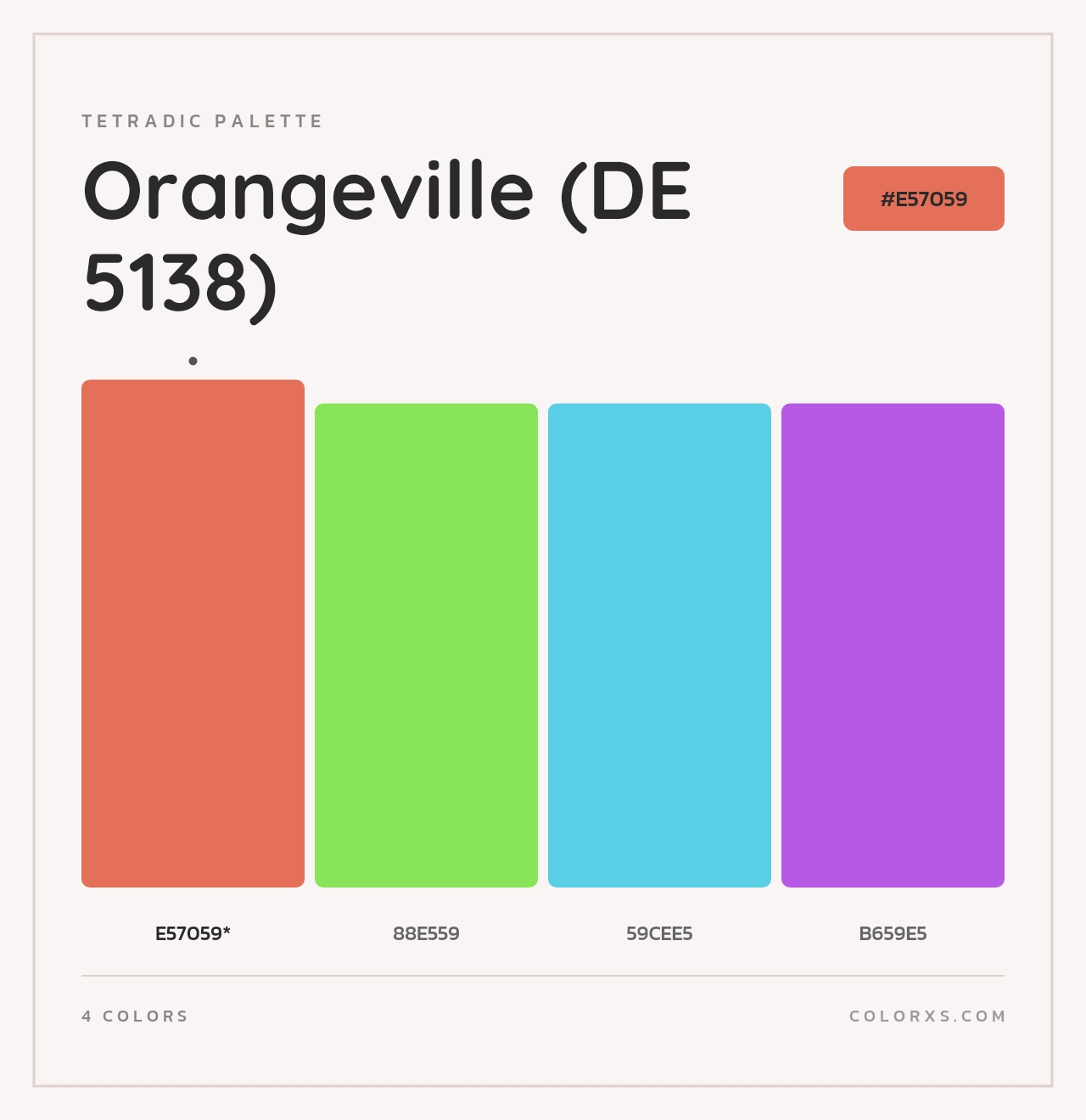 Orangeville (DE 5138) - Tetradic Color Palette