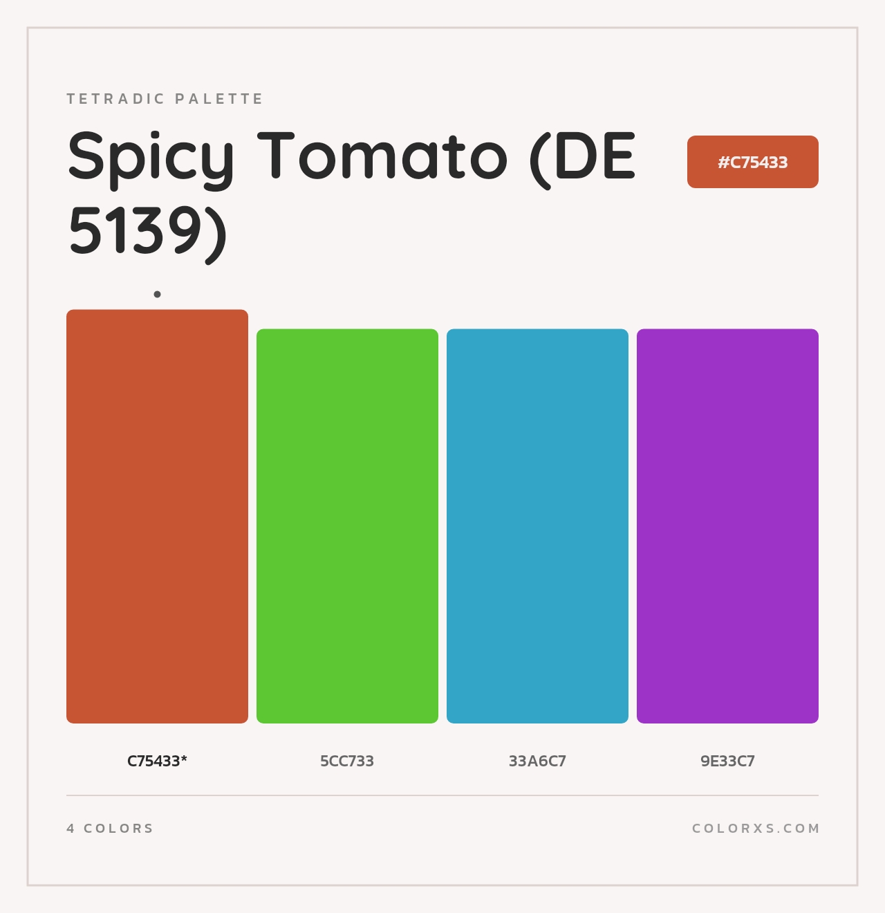 Spicy Tomato (DE 5139) - Tetradic Color Palette