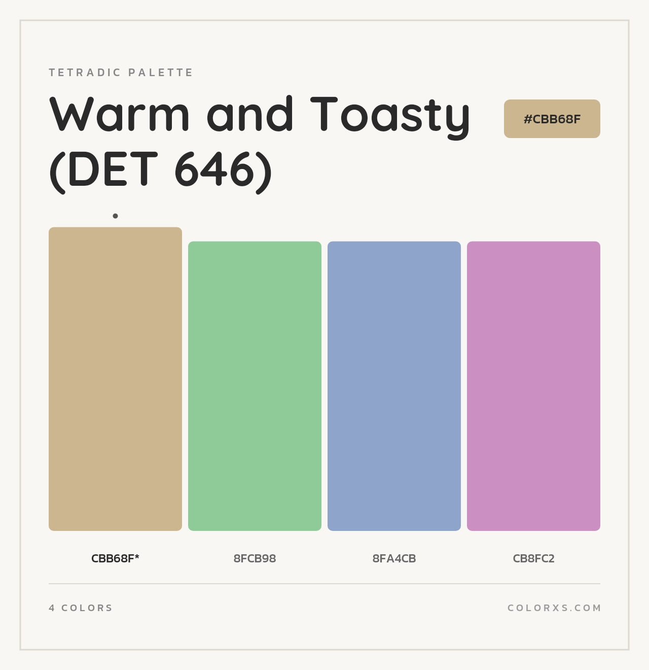 Warm and Toasty (DET 646) - Tetradic Color Palette