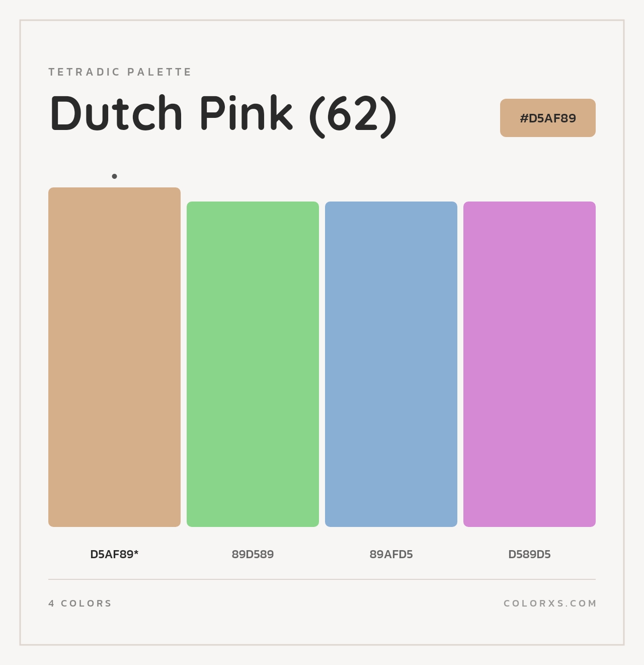 Dutch Pink (62) - Tetradic Color Palette