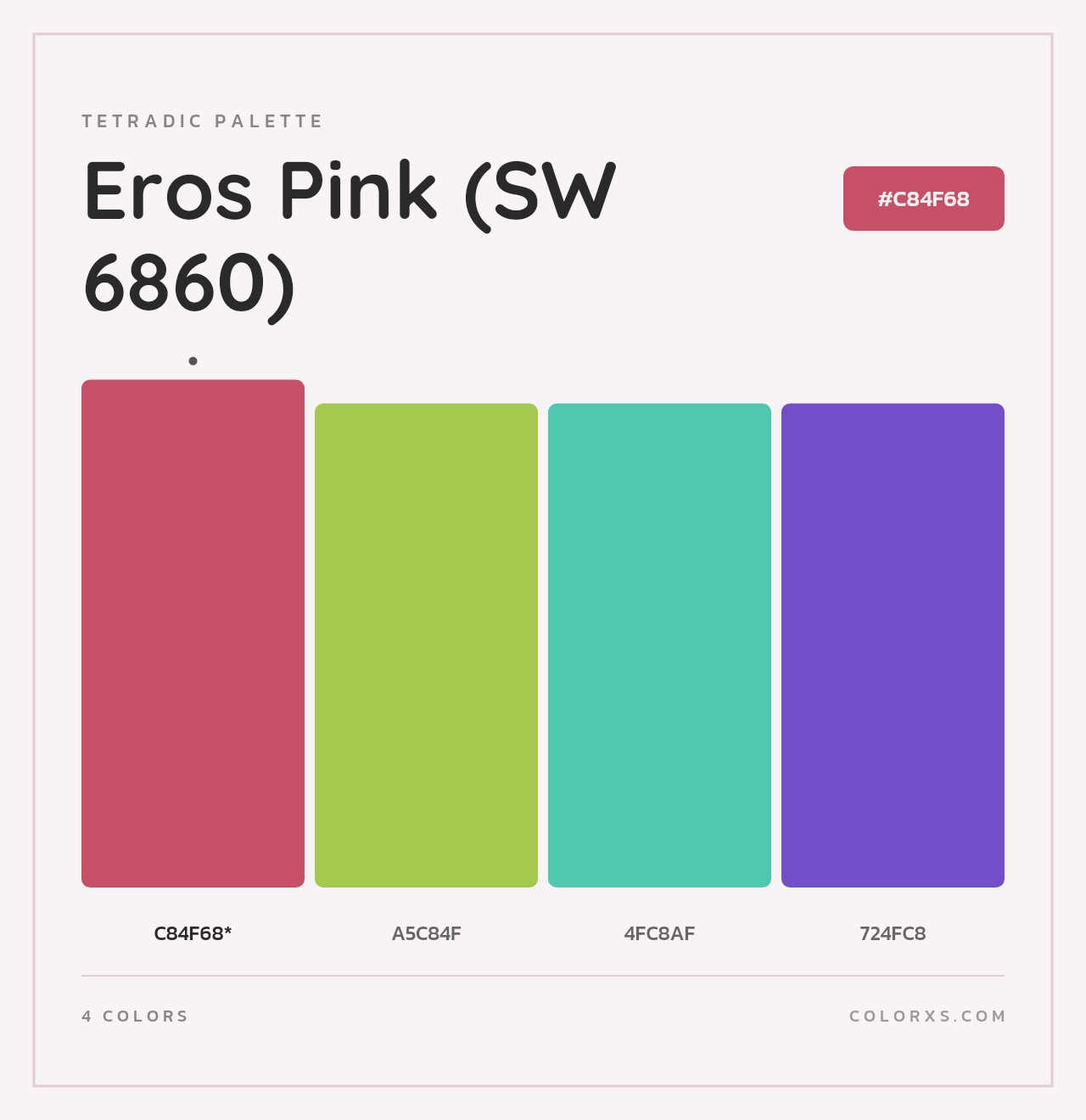 Eros Pink (SW 6860) - Tetradic Color Palette