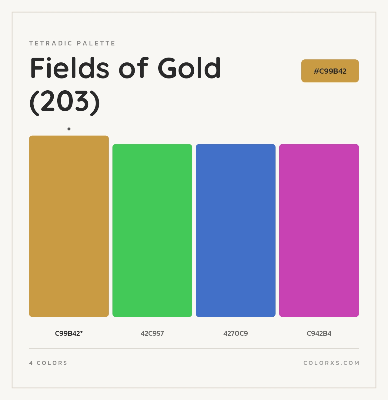 Fields of Gold (203) - Tetradic Color Palette