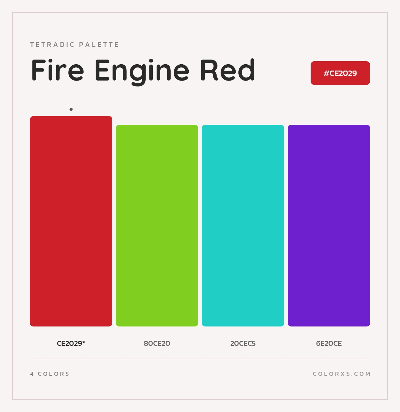 Fire Engine Red - Tetradic Color Palette