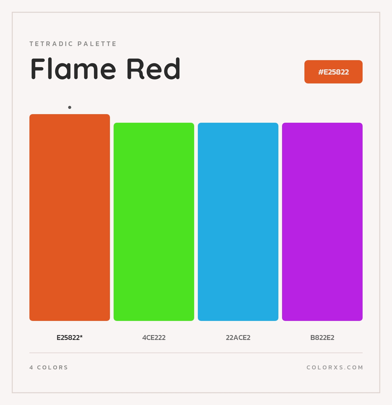 Flame Red - Tetradic Color Palette