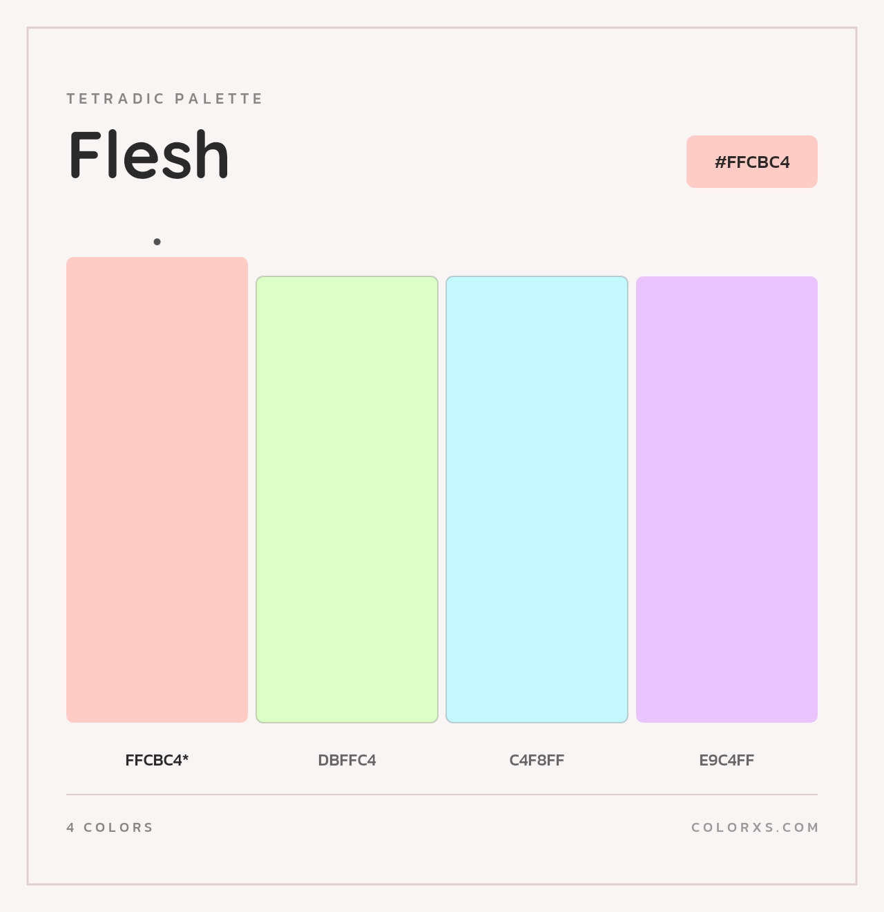 Flesh - Tetradic Color Palette