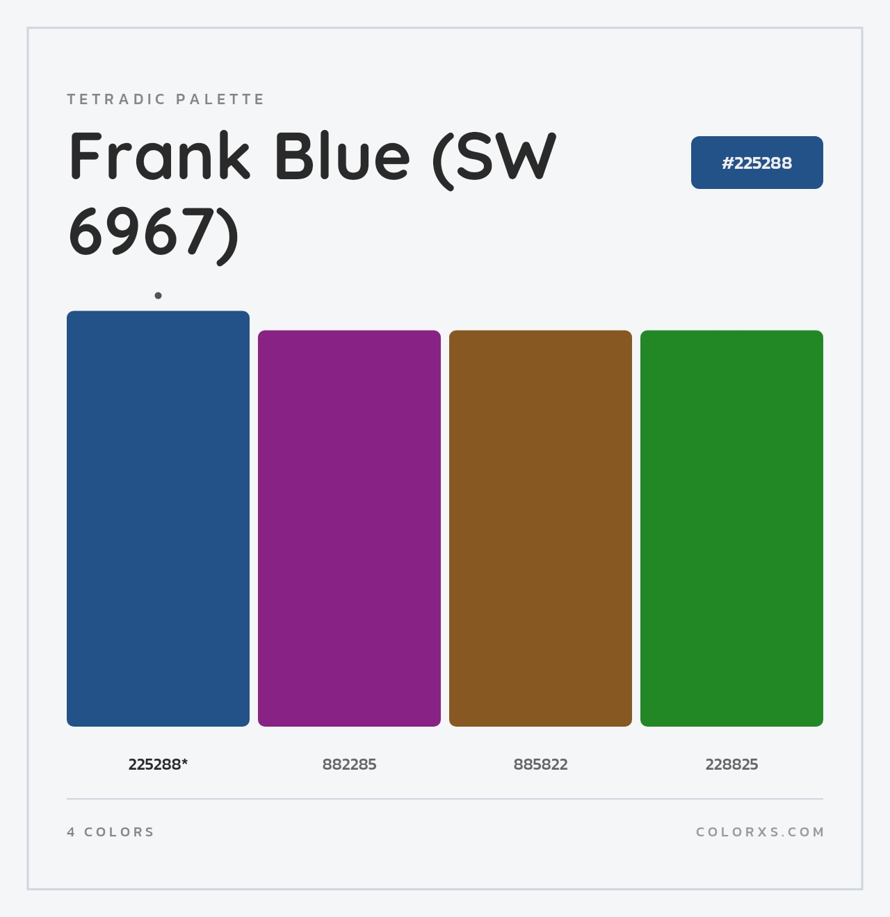Frank Blue (SW 6967) - Tetradic Color Palette