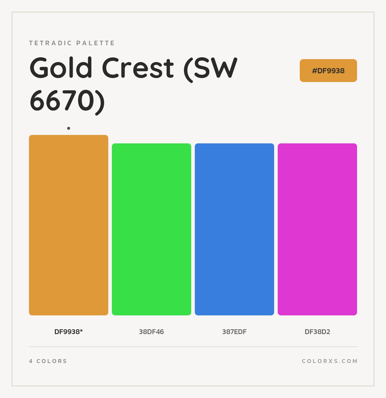 Gold Crest (SW 6670) - Tetradic Color Palette