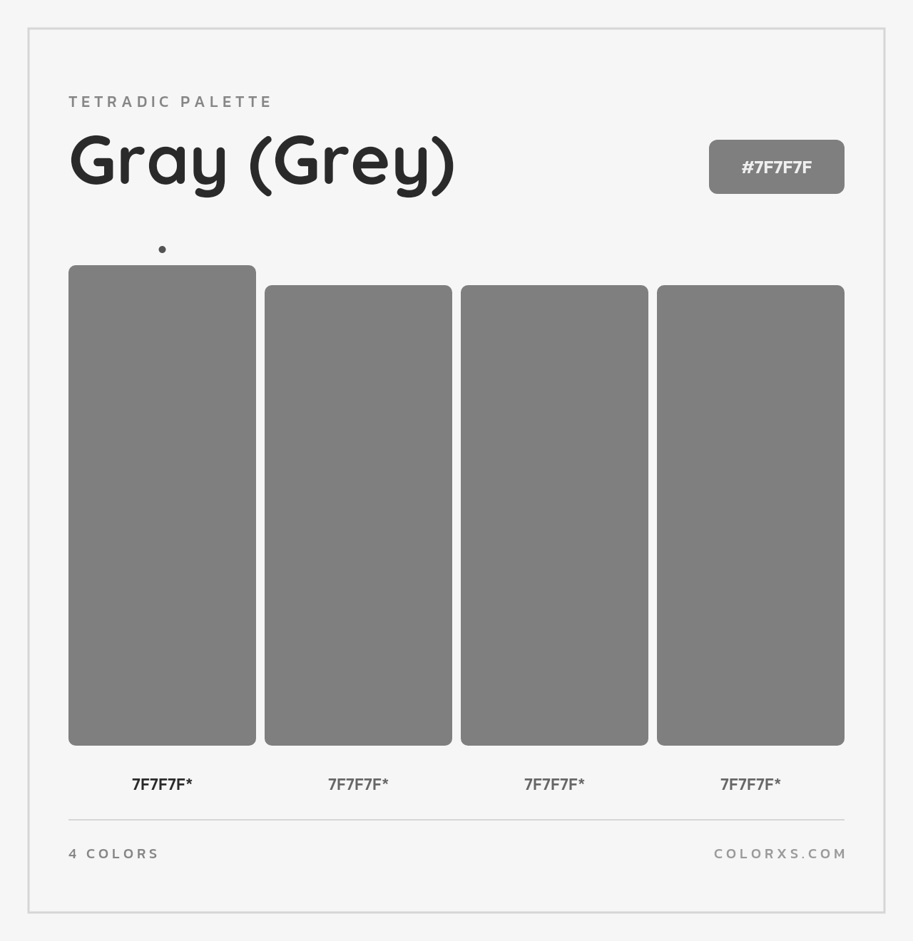 Gray (Grey) - Tetradic Color Palette