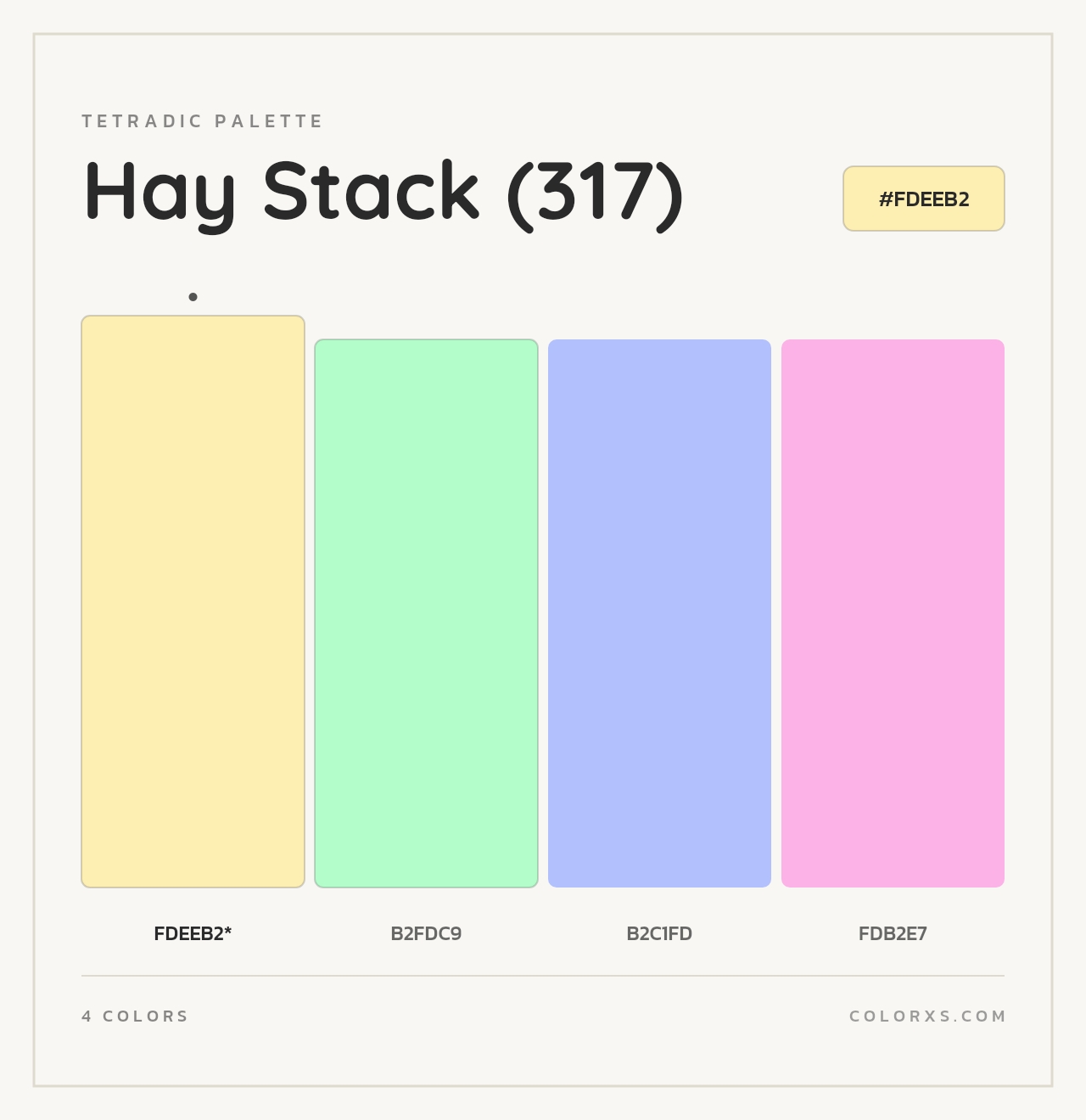 Hay Stack (317) - Tetradic Color Palette