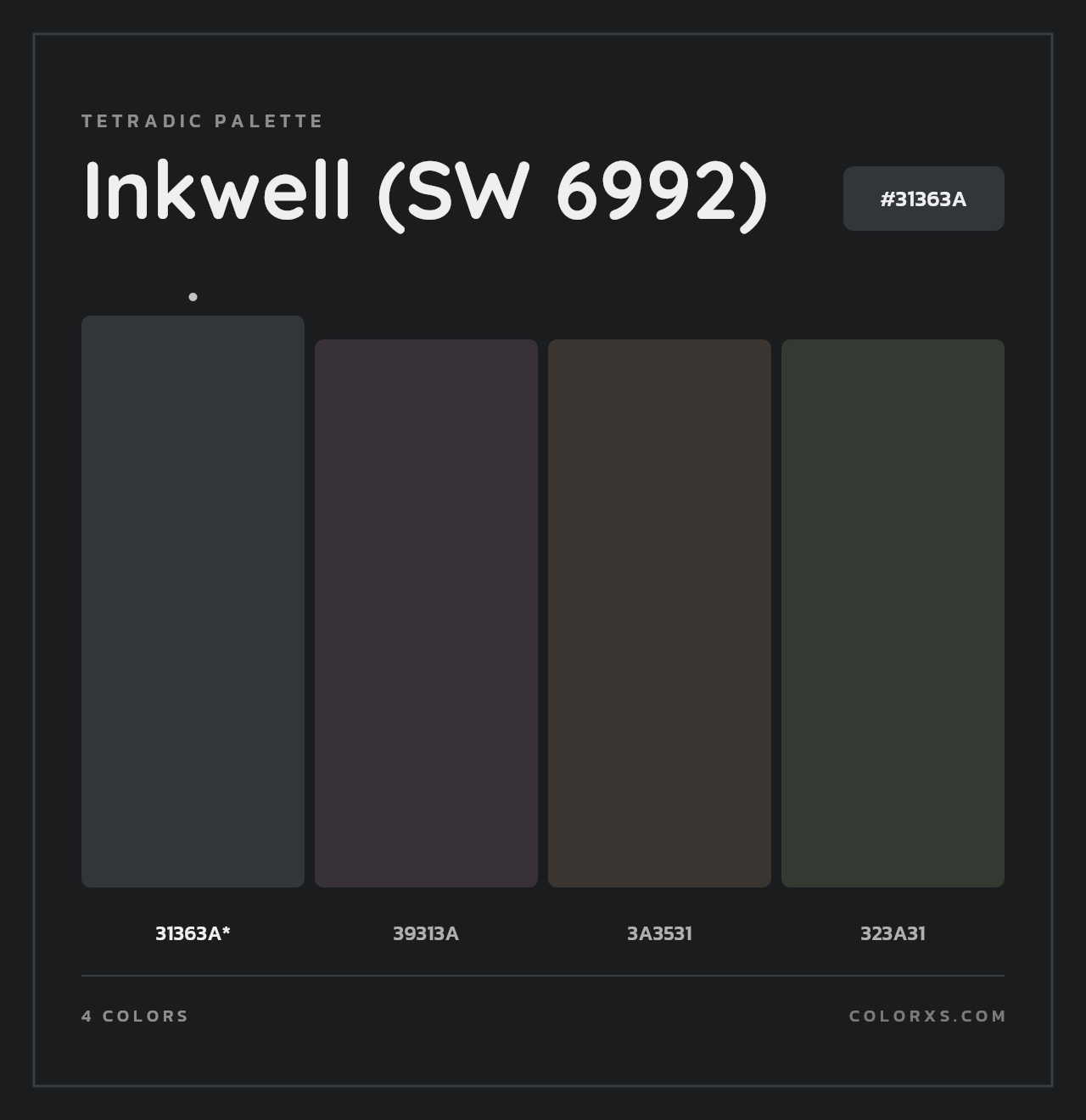 Inkwell (SW 6992) - Tetradic Color Palette