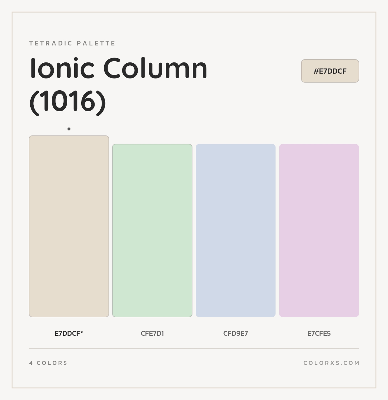 Ionic Column (1016) - Tetradic Color Palette