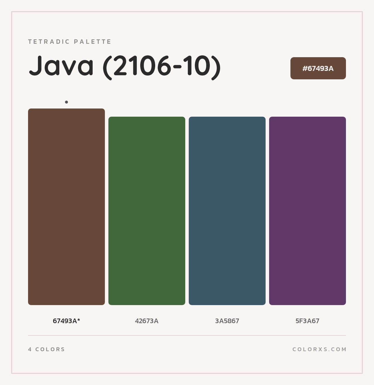 Java (2106-10) - Tetradic Color Palette