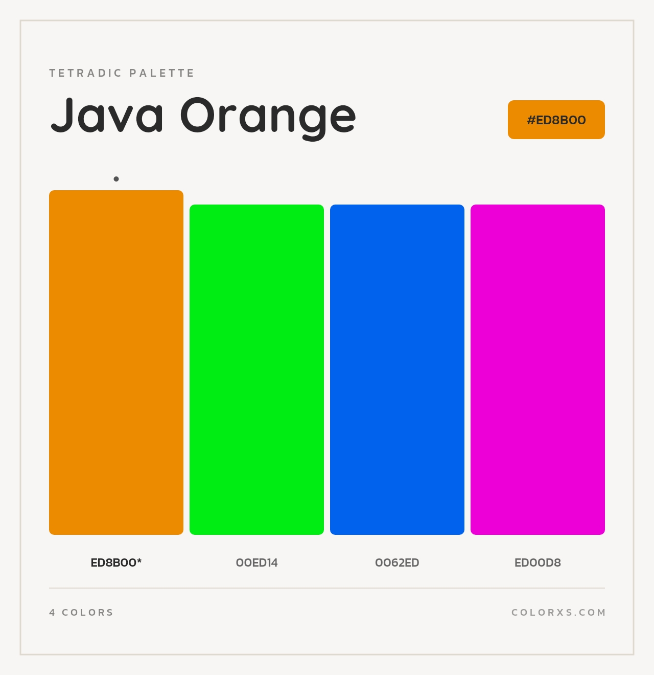 Java Orange - Tetradic Color Palette