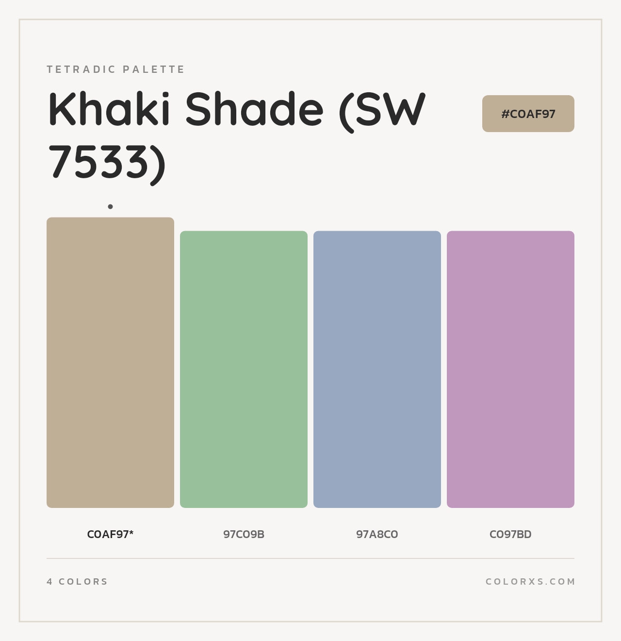 Khaki Shade (SW 7533) - Tetradic Color Palette