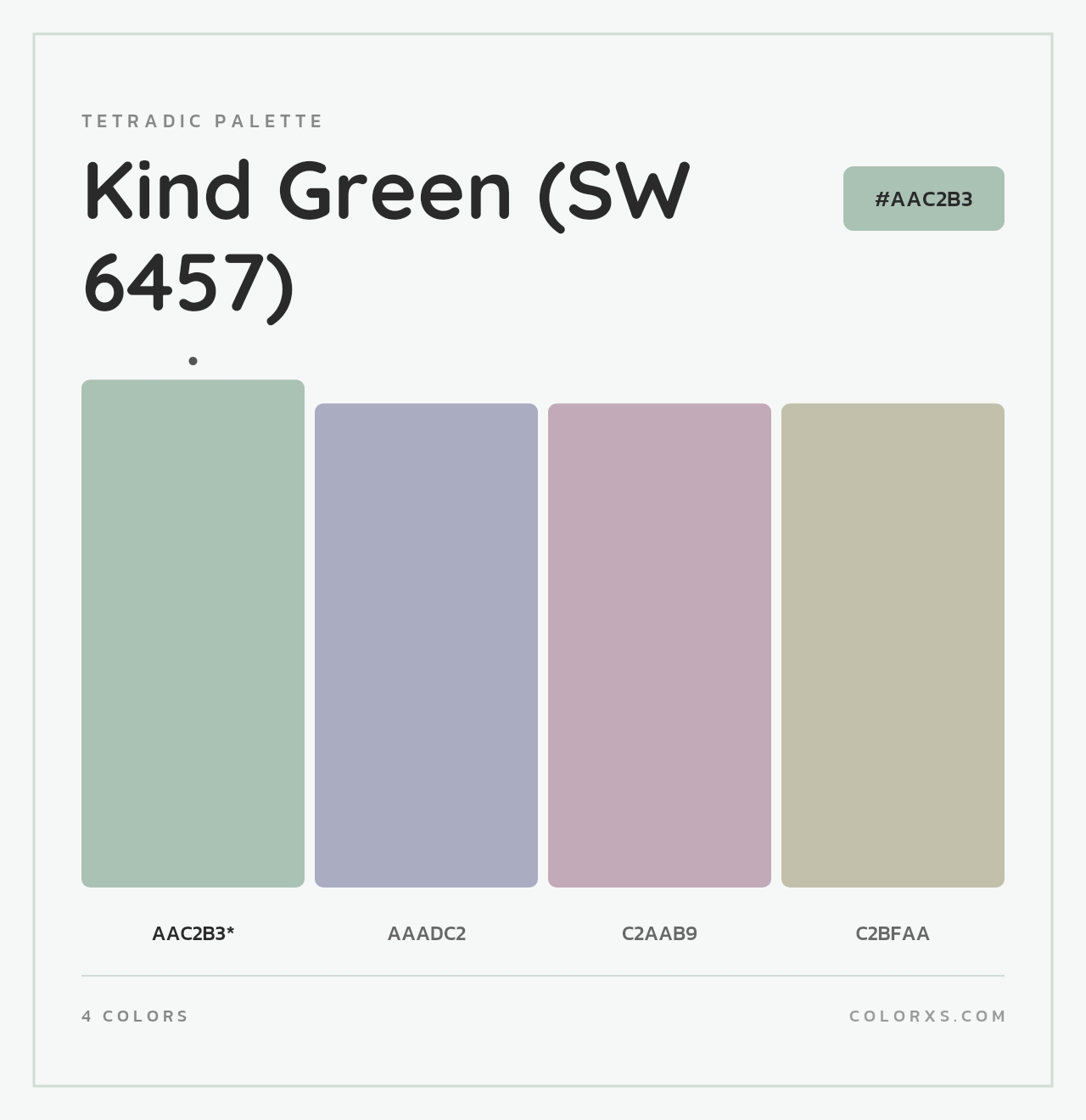 Kind Green (SW 6457) - Tetradic Color Palette