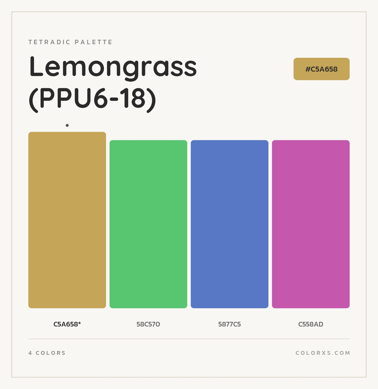 Lemongrass (PPU6-18) - Tetradic Color Palette