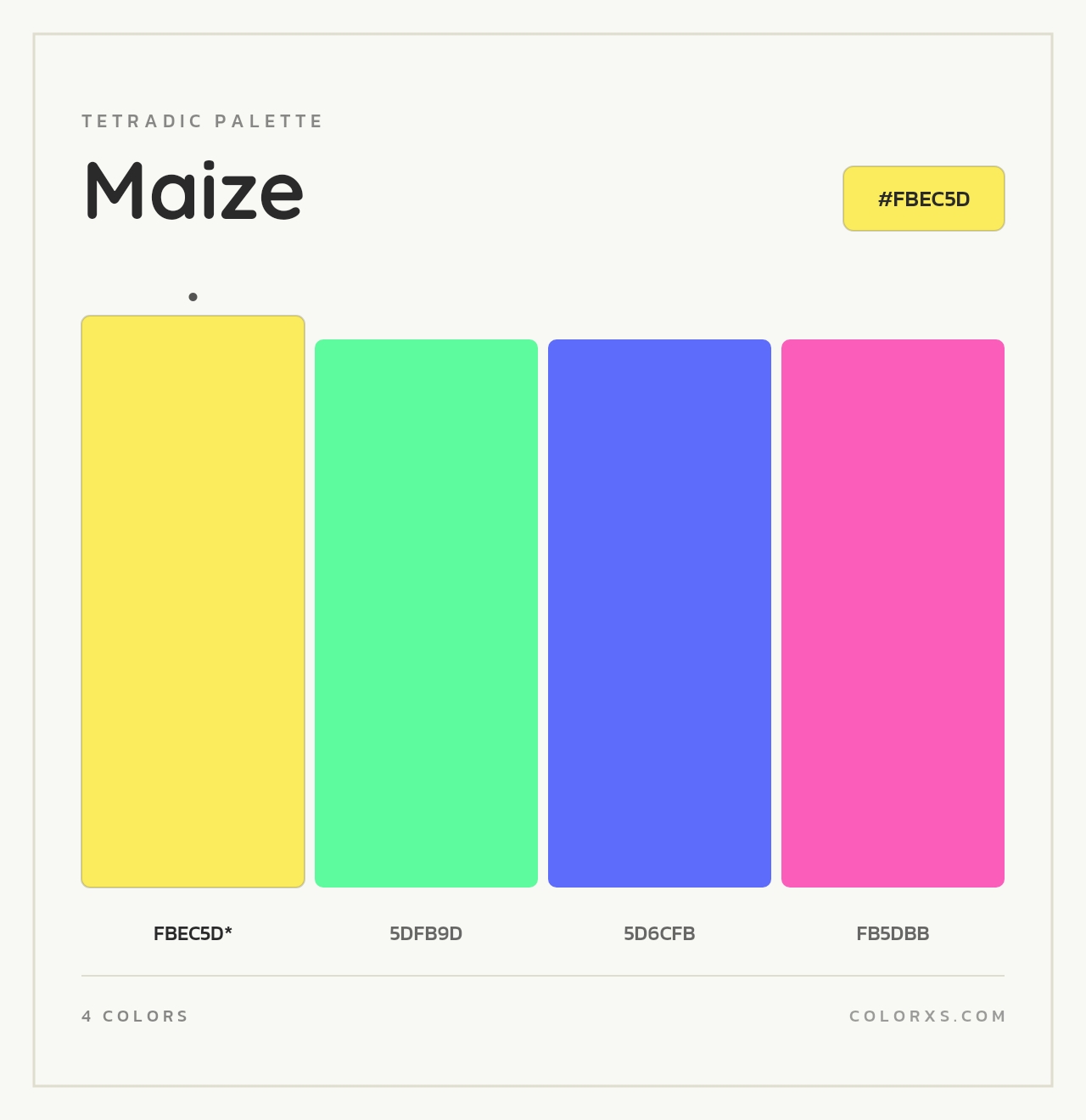 Maize - Tetradic Color Palette