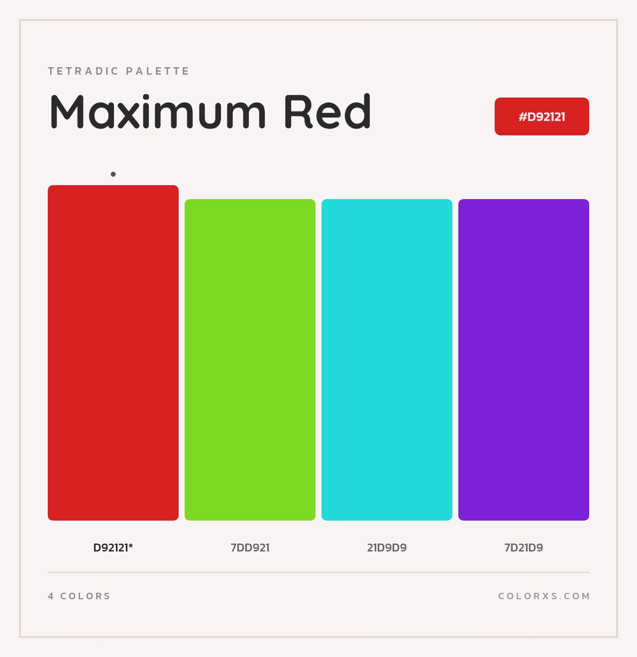 Maximum Red - Tetradic Color Palette