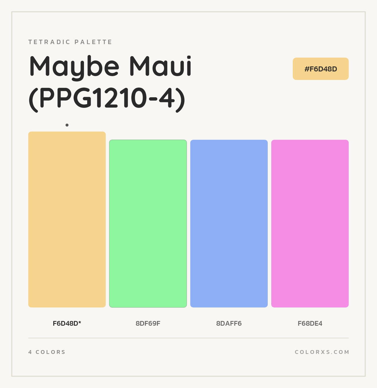 Maybe Maui (PPG1210-4) - Tetradic Color Palette