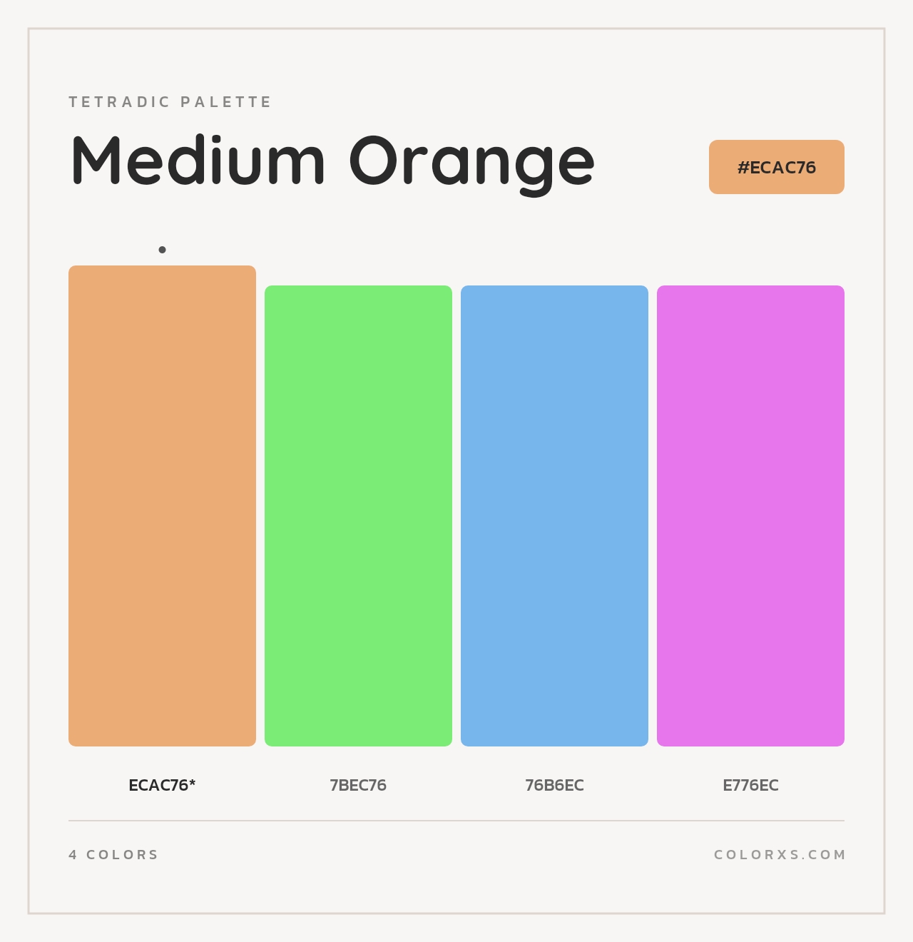 Medium Orange - Tetradic Color Palette