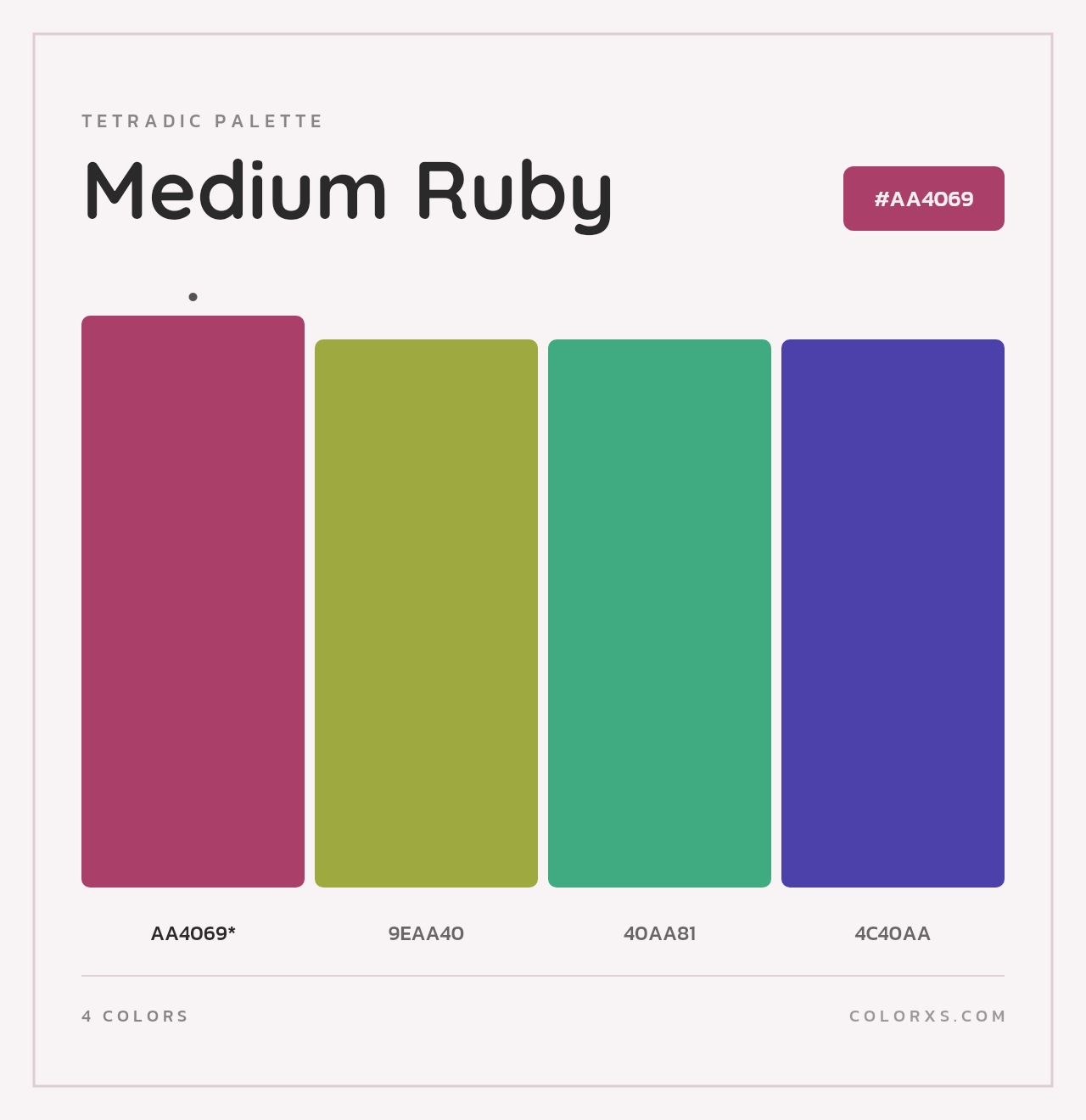 Medium Ruby - Tetradic Color Palette