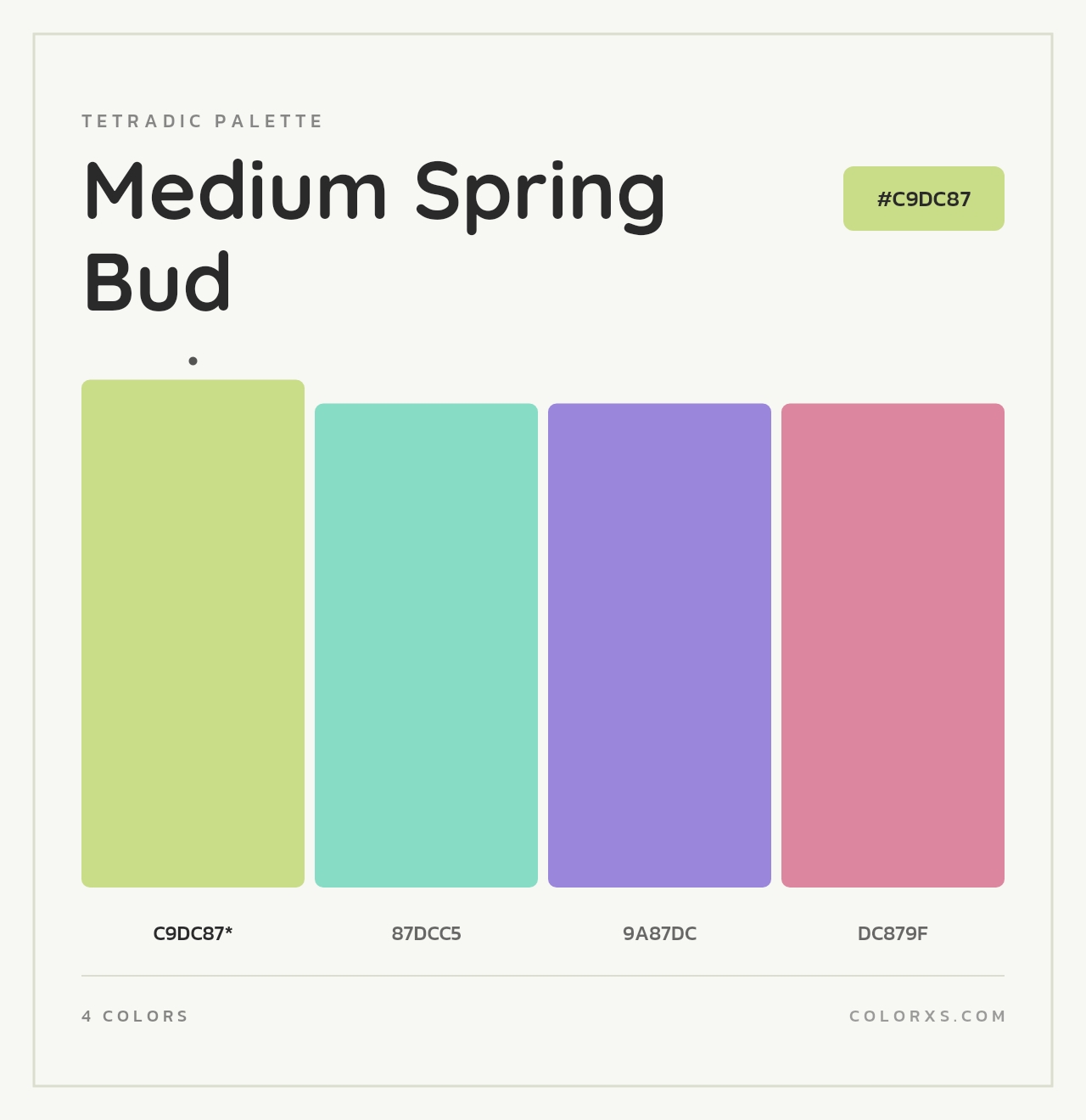 Medium Spring Bud - Tetradic Color Palette