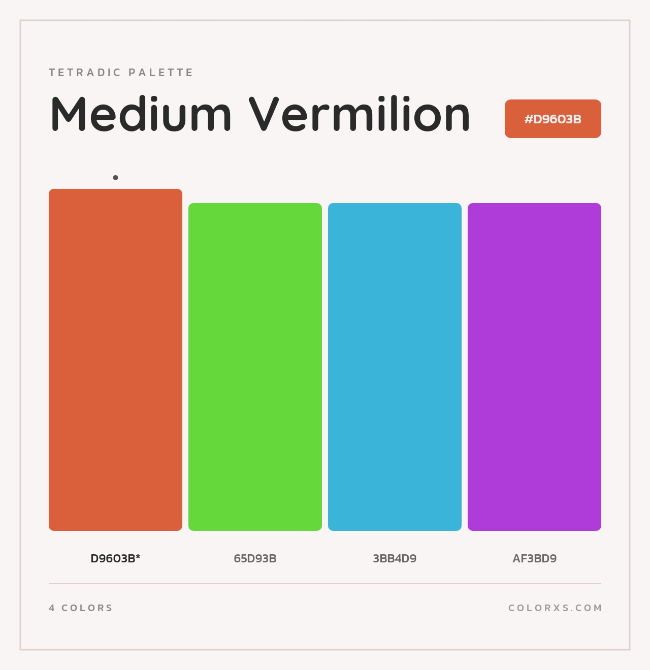 Medium Vermilion - Tetradic Color Palette
