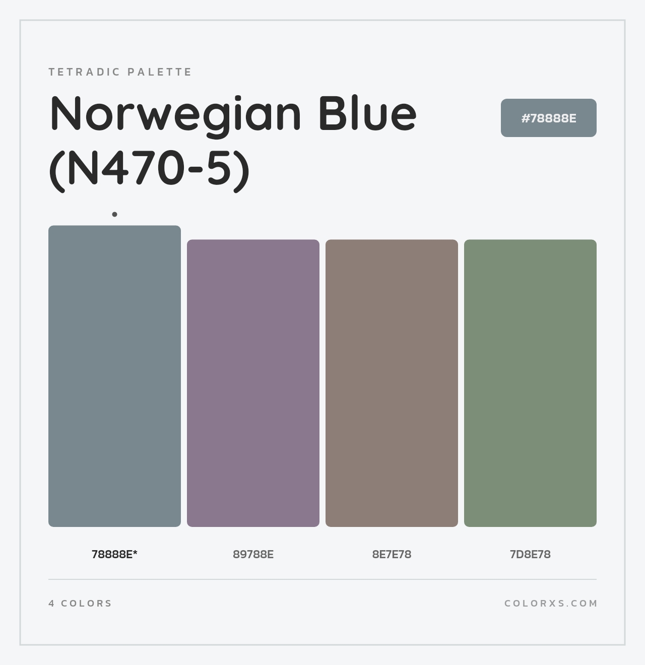 Norwegian Blue (N470-5) - Tetradic Color Palette