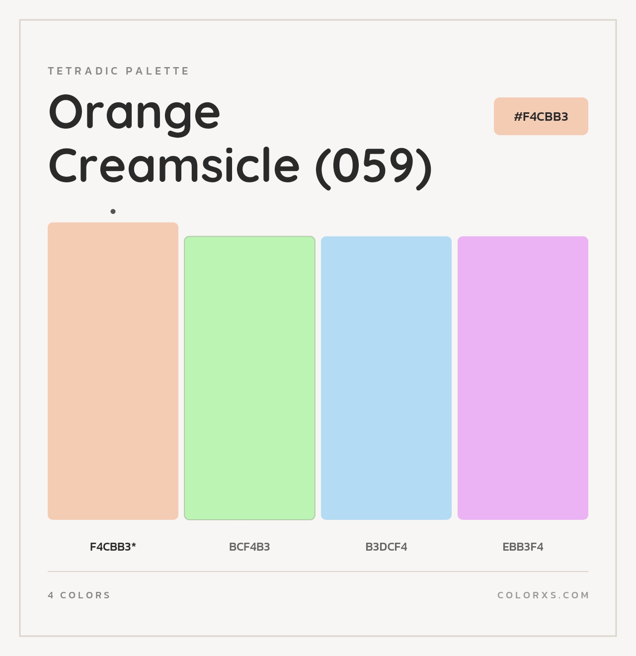 Orange Creamsicle (059) - Tetradic Color Palette