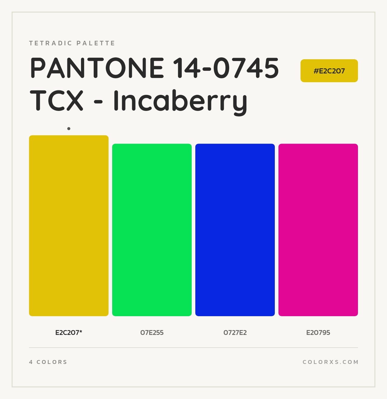 PANTONE 14-0745 TCX - Incaberry - Tetradic Color Palette