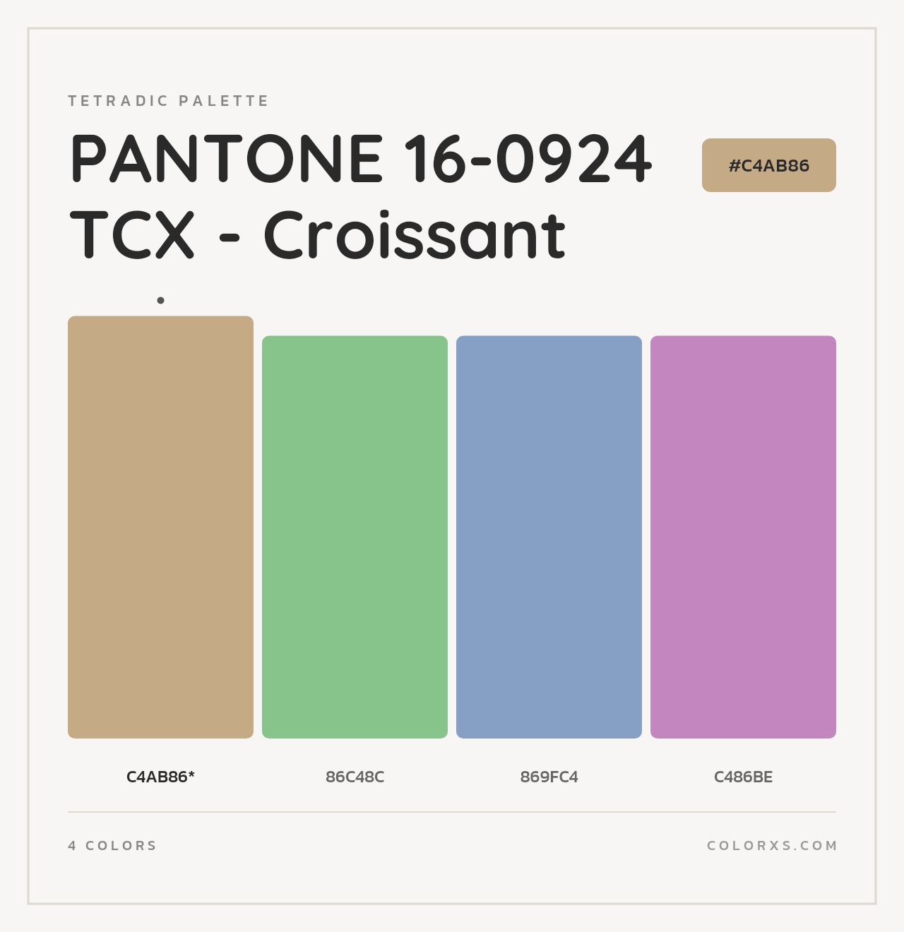 PANTONE 16-0924 TCX - Croissant - Tetradic Color Palette