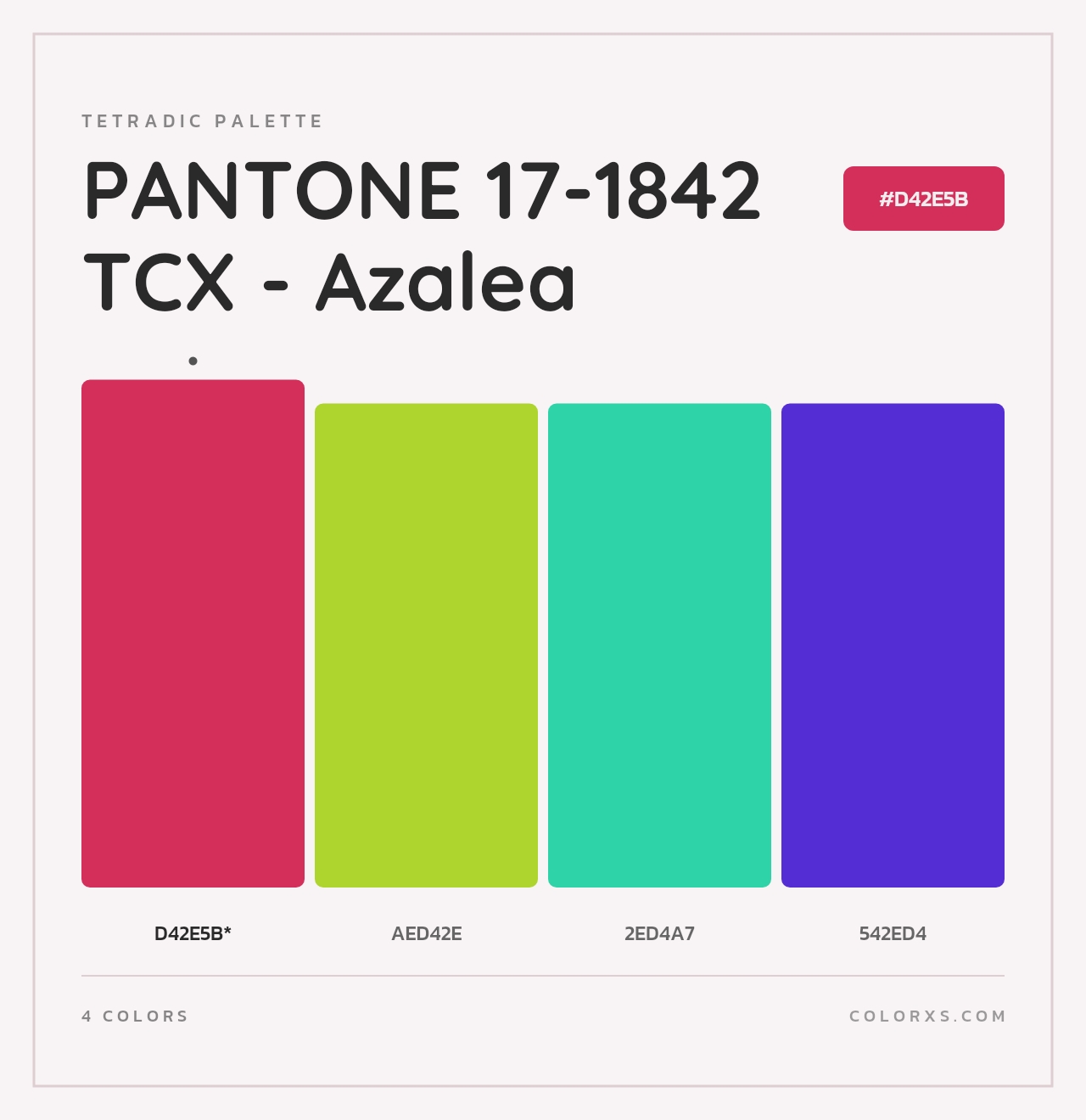 PANTONE 17-1842 TCX - Azalea - Tetradic Color Palette