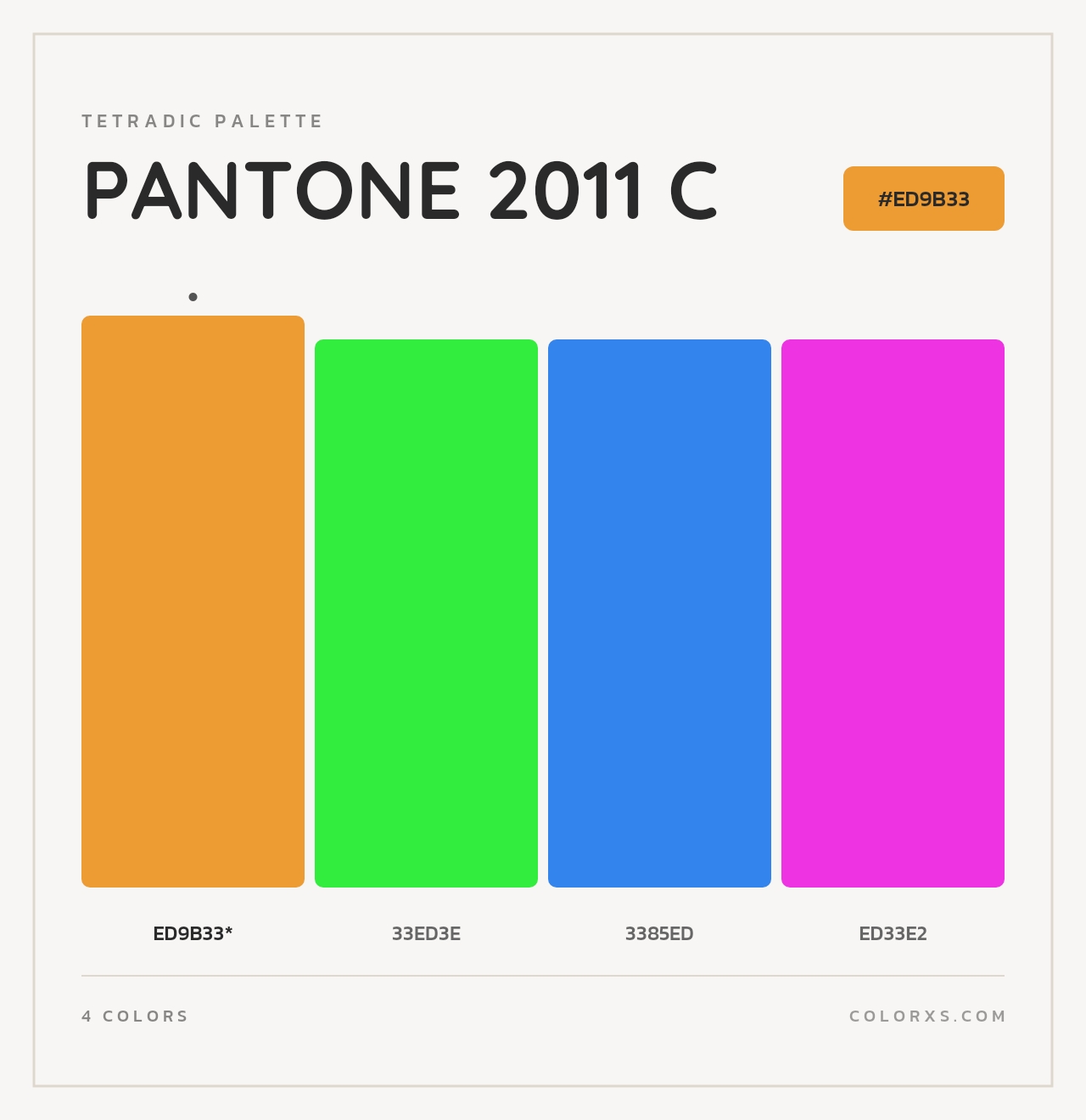 PANTONE 2011 C - Tetradic Color Palette
