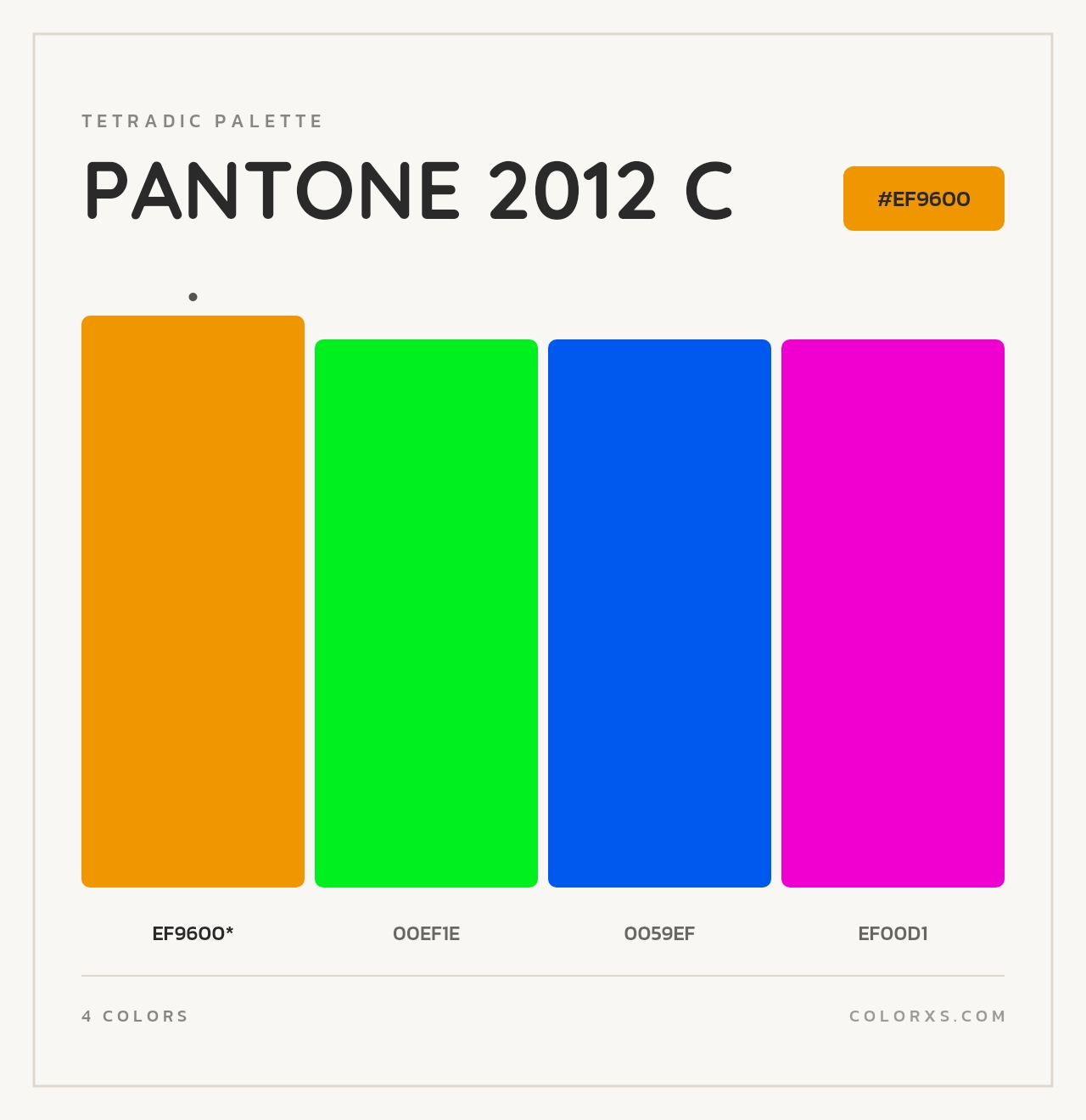 PANTONE 2012 C - Tetradic Color Palette