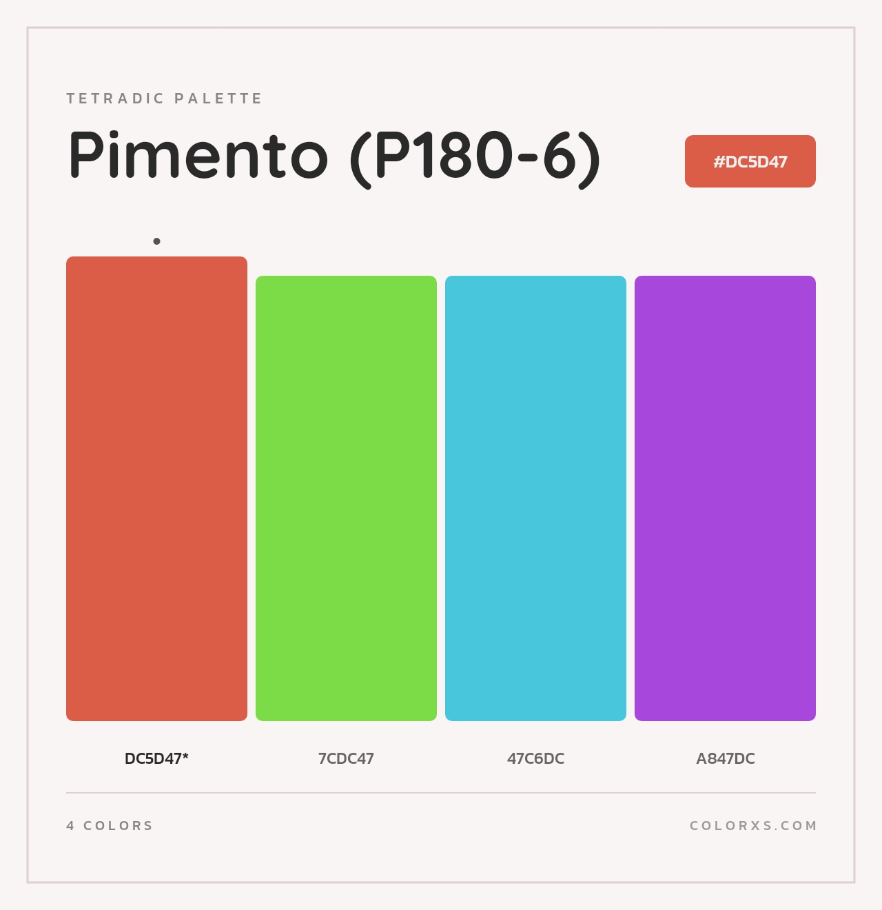 Pimento (P180-6) - Tetradic Color Palette