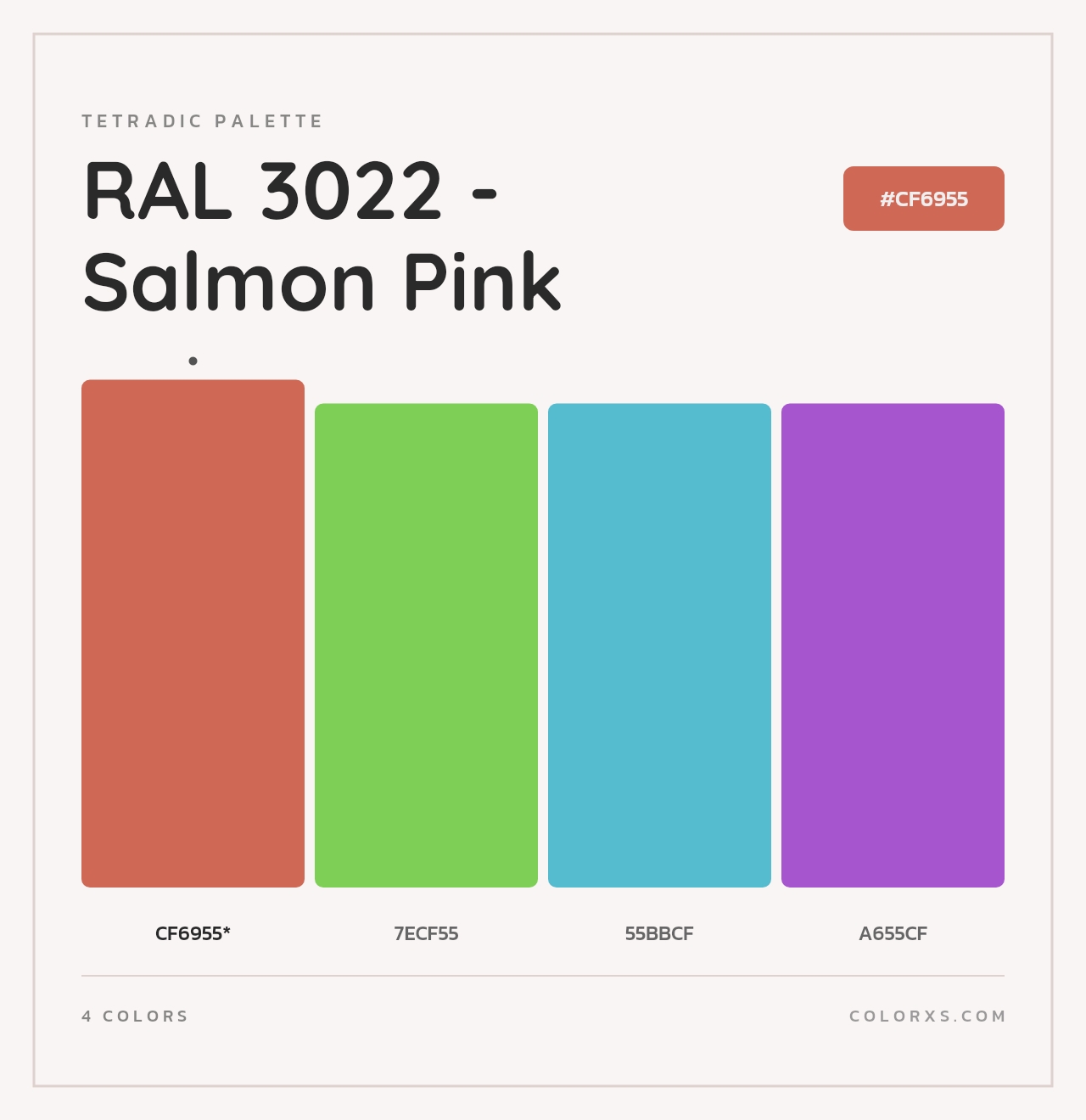 RAL 3022 - Salmon Pink - Tetradic Color Palette