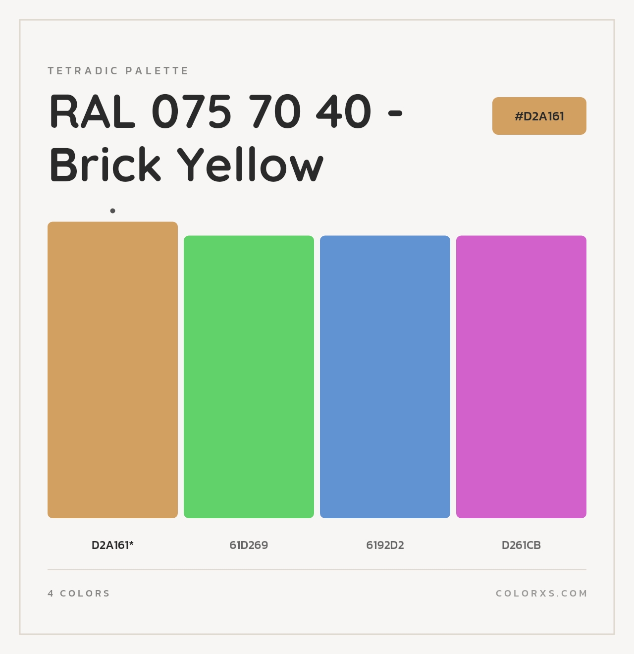 RAL 075 70 40 - Brick Yellow - Tetradic Color Palette