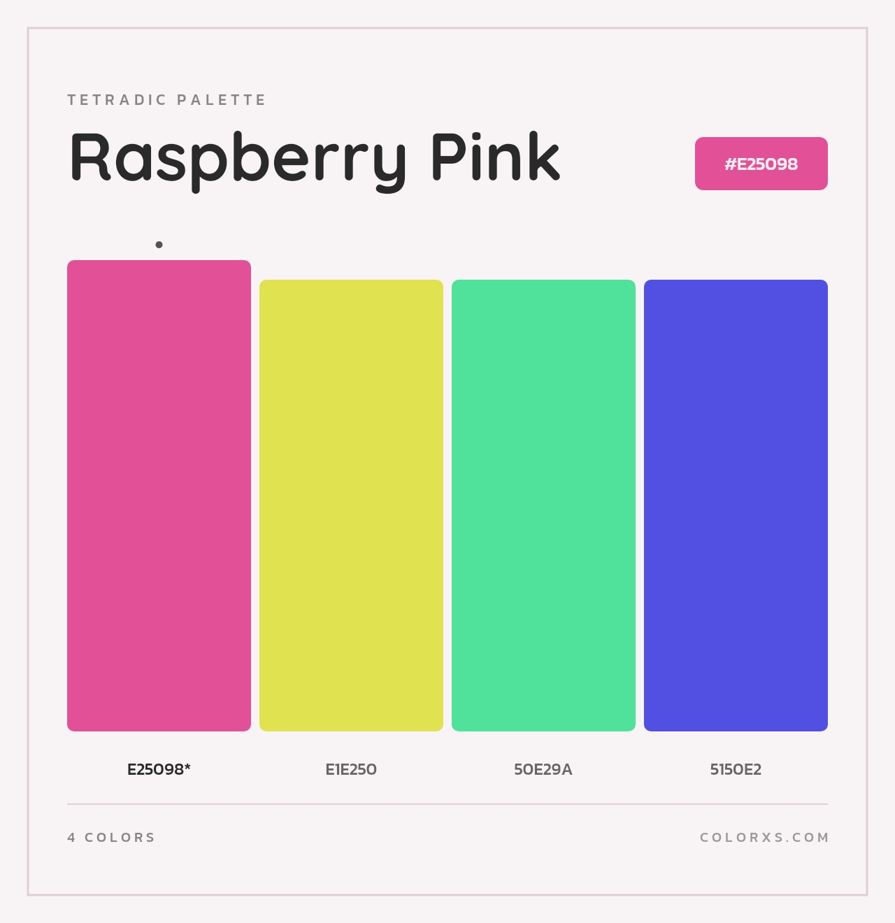 Raspberry Pink - Tetradic Color Palette